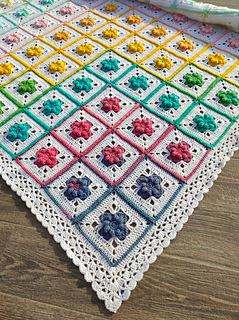 Rainbow meadow blanket crochet pattern