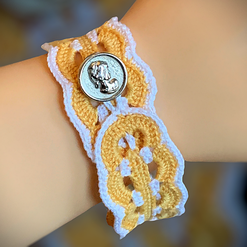 Yellow Waves Crochet Bracelet