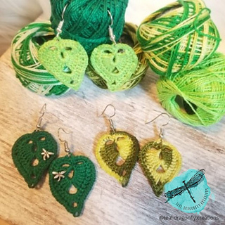 Green Man Leaf Earrings - Crochet Pattern