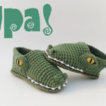 Crochet Crocodile Slippers - Children Sizes