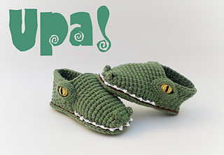 Crochet Crocodile Slippers - Children Sizes