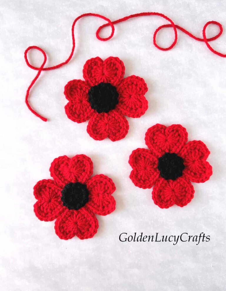 Heart Poppy Flower – Golden Lucy Crafts